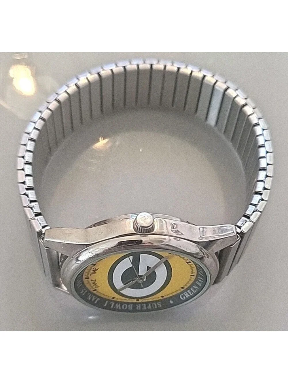 Game Time NFL Green Bay Packers Stainless Steel Watch Excellent Cond. Working